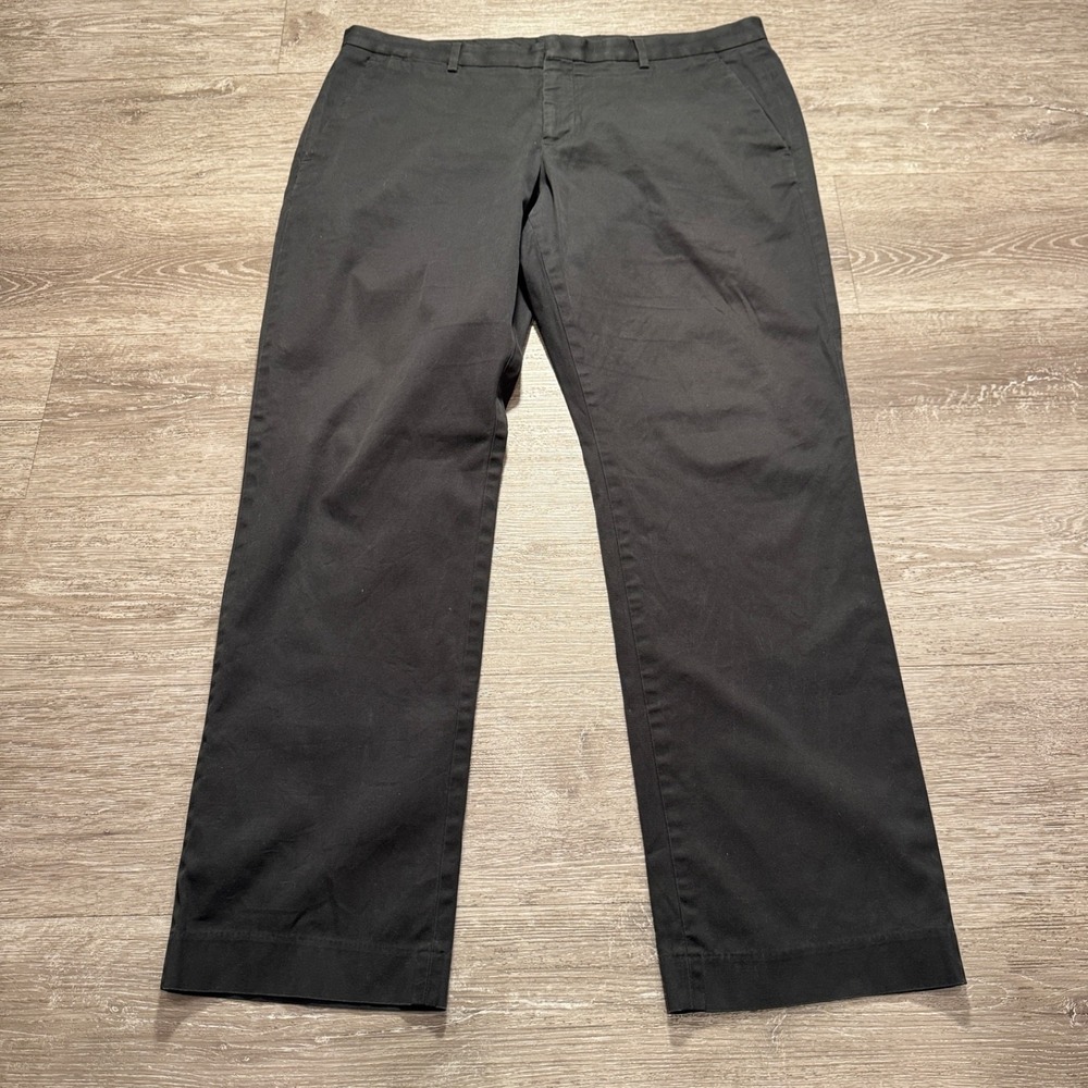 Express Pants Mens 36 Black Photographer Straight Leg Flat 36x31 Preppy Cotton